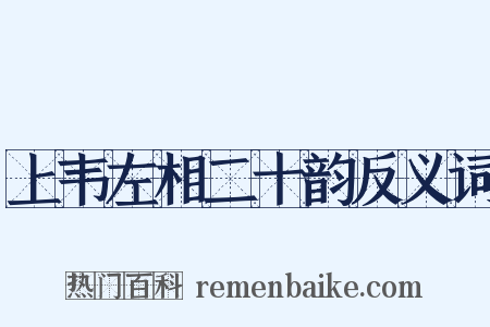 上韦左相二十韵反义词是什么意思的图片